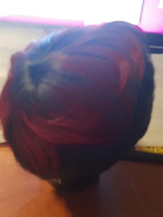 NEW ! Black Short Wig Wine Highlight main image 4